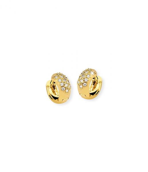 BRINCO FOLHEADO A OURO MODELO ARGOLA GORDINHA COM DETALHE EM