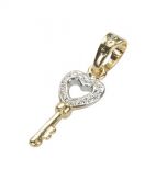 PINGENTE FOLHADO A OURO MODELO MINI CHAVE