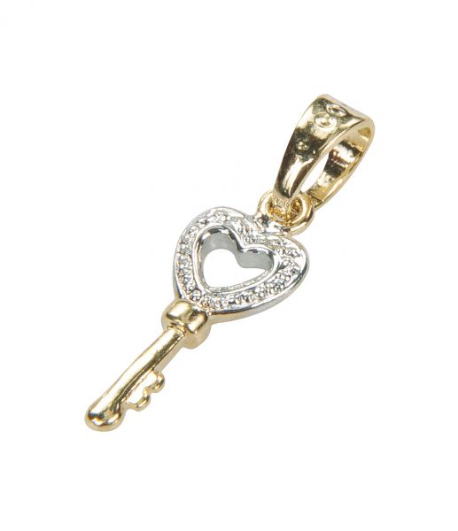 PINGENTE FOLHADO A OURO MODELO MINI CHAVE
